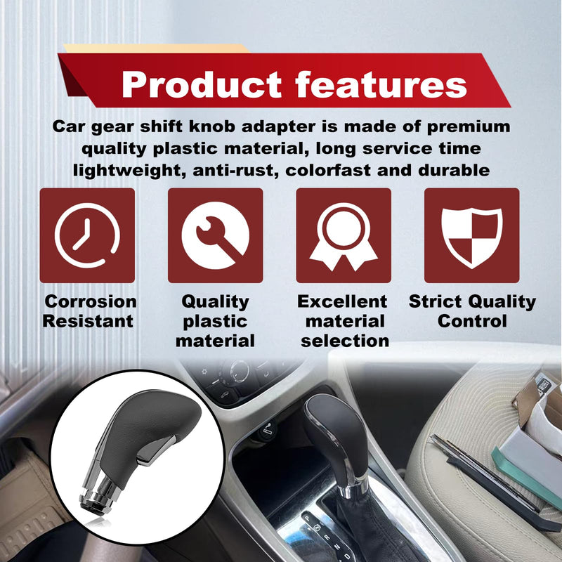 Automatic Gear Stick Shift Knob Compatible with 2012-2017 Buick Verano Car Gear Shift Knob Leather Car Stick Lever Gear Shifter Knob Cover Head Handle Lever(Black) black