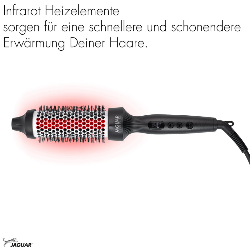 JAGUAR TB Infrashine Thermal Brush | Thermal Brush with Infrared Heating and Ion Booster | 2-in-1: Styling and Care in One Tool | Professionally Designed For You
