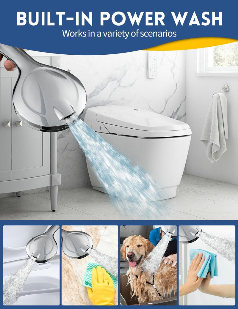Filtered Shower Head with Handheld and Hose, 10 Spray Modes High Pressure Showerhead for Hard Water, Water Saving Removable Filter with Beads, Chrome Finish, WaterSense & CUPC Certified