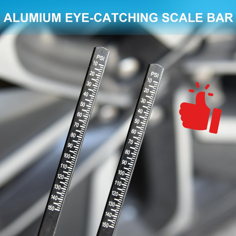 Air Pressure Gauge, Heavy Duty Air Gauge Tire Pressure with Two Side Aluminum Scaleplate, Dual Head Truck Tire Gauges for Tire Pressure Range to 10-150 PSI
