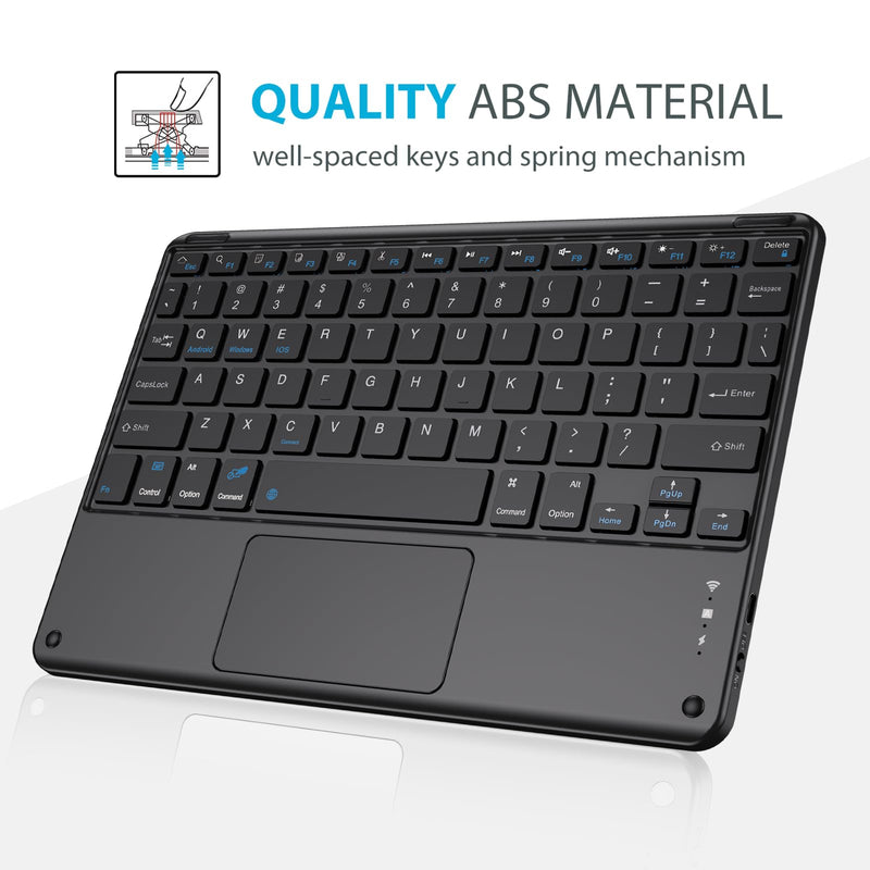 ProCase Touchpad Keyboard Case for iPad Air 11 Inch M4/M3/M2 & Air 5/4 | Detachable Keyboard with Precision Multi-Touch Trackpad, Slim Protective Case with Pencil Holder for Work & Travel - Black