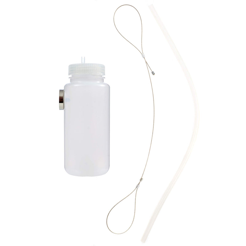 Mission Automotive Brake Bleeder Kit - 16 Oz, White - Brake Fluid Bleed Kit & Magnetic Bleeder Bottle with Lanyard
