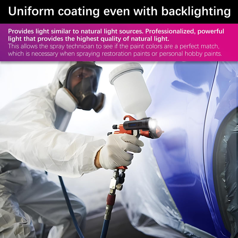 PangSing & Nan 600 Lumen Light，Rechargeable Lightweight Spray Gun Light, Natural Light Illuminates Surface Sprayed, Ensures Even Coverage，Versatile Automotive Paint Gun Light with 360° Rotation