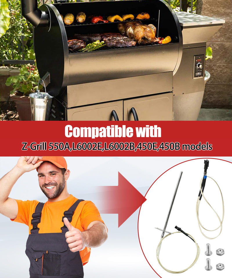 ZG-RTD-4 Temperature Probe Sensor Compatible with Z-Grill 550A 450E 450B Series,5.125"(130mm) ZG-RTD-4