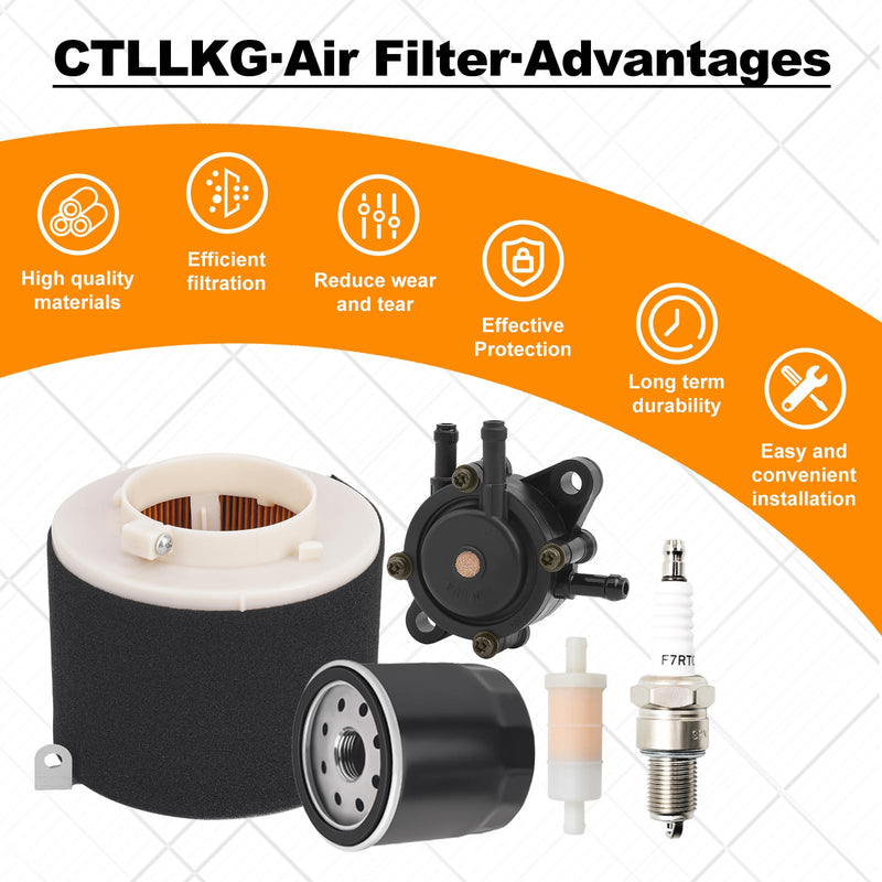 11029-1004 Air Filter 49065-2078 Oil Filter Replacement for Kawasaki Mule 500 520 550 600 610 2500 2510 2520 KAF300 KAF400 KAF620A Mule SX 4x4 XC SE with Spark Plug Fuel Pump Fuel Filter kit