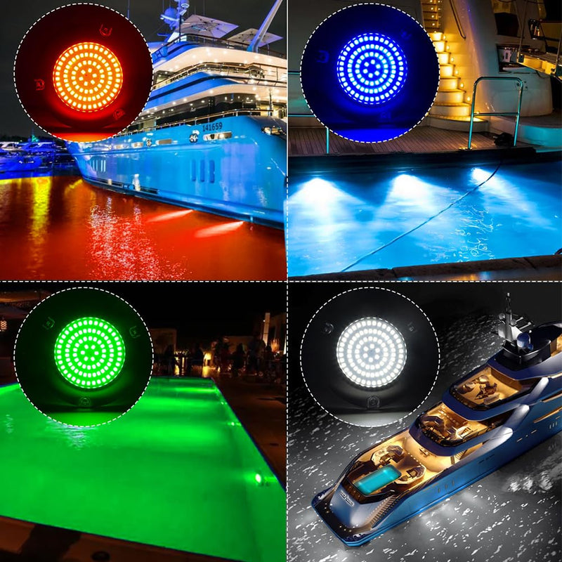 2 Pcs 3.7in Boat Lights, 90 LED Ultra-Bright Blue Marine Lighting, Waterproof Stainless Steel Lights for Deck, Courtesy, Stern, Navigation, Compatible with Pontoon, Bass Boat, Sailboat, Yacht 2Pcs Blue