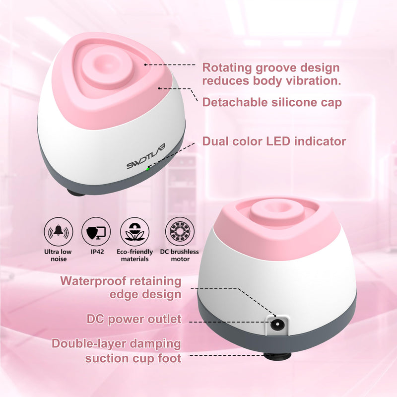 Mini Vortex Mixer 3500RPM 3s Mix for Lab Paint Nail Polish, Pink | 3s Fast Mix DC Brushless Motor, Touch Start Auto-Stop, Anti-Slip & Quiet, 100 Stainless Steel Balls, for Tattoo Ink Glue Lab