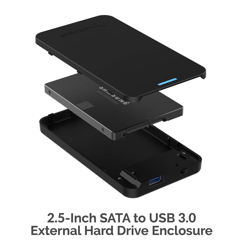 SABRENT 2.5-Inch SATA to USB 3.0 Tool-Free External Hard Drive Enclosure + 4-Port USB 2.0 Hub with Individual LED lit Power Switches