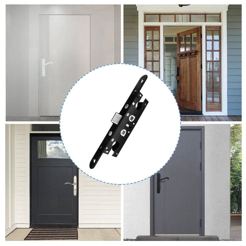 2 Point Bolt Mortise Lock Set Storm Door Fits Pella Handleset, Storm Door Lock Replacement Parts, Black Face Plate