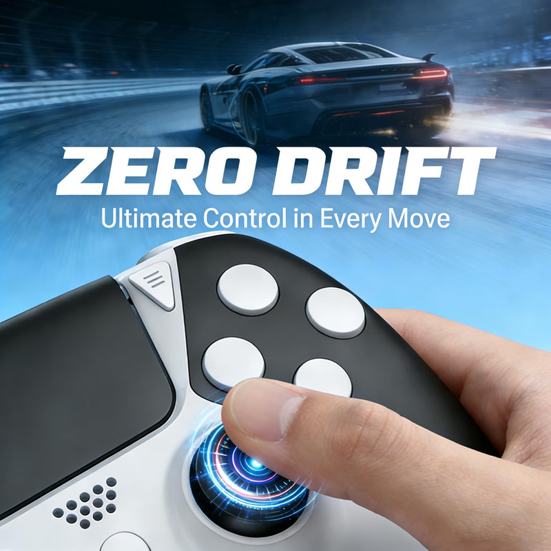 Enstixsm 2 Pack for PS4 Controller,Wireless Dual Remote Shock Control for PS4 Slim Pro,ALPS Zero Drift Sticks Game Control,PC Gaming Turbo Back Paddles Gamepad,Alternative Original,Black White