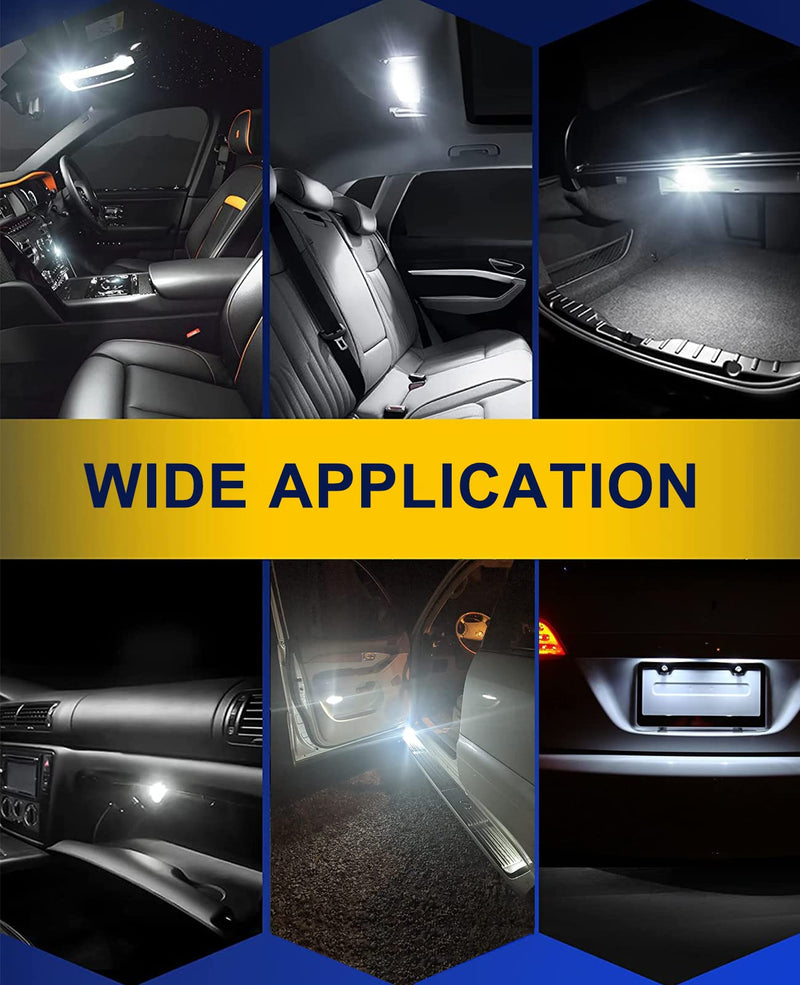 Serundo Auto 578 Led Bulb 211-2 41mm 42mm 1.65in for Car Map Light Dome Light, 6000k White Super Bright Interior Led Festoon Bulb,Pack of 4pcs 42mm 578 4pcs
