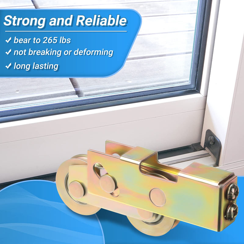 Lounsweer 4 Pieces Sliding Door Rollers Replacement 1-1/4 Inch Patio Door Roller Steel Ball Bearing Tandem Wheels for Sliding Glass Door Screen Door Hardware for Window Gate Closet