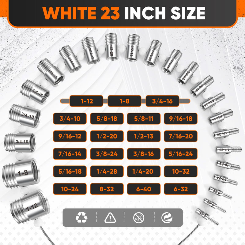 ASDFGHT Nut and Bolt Thread Checker - (44 Gauges) High-Speed Steel Bolt and Nut Identifier Gauge - SAE and Metric Nut Bolt Size Gauge - Nut and Bolt Measurement Tool with Engraved Identification Black & White 44 specifications