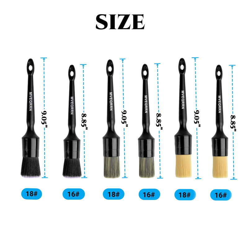 6pcs Car Detailing Brush Set-2pcs Boars Hair Car Detailing Brushes,2pcs Ultra Soft No Scratch Detailing Brush for Air Vent,Leather Seat 2pcs Detail Brushes car Detailing for Interior Exterior 6pcs car detailing brush set (AS PICTURES)