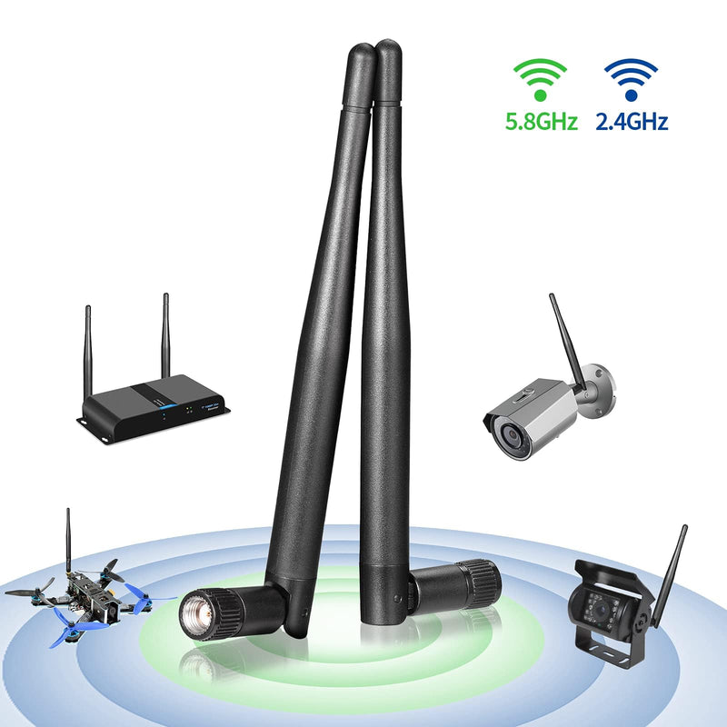 Bingfu Dual Band WiFi Antenna 2.4GHz 5GHz 5.8GHz 3dBi RP-SMA Male Antenna Replacement (2-Pack) for WiFi Router Wireless Network Card USB Adapter Security IP Camera Video Surveillance Monitor 2-Pack [RP-SMA] Male Antenna