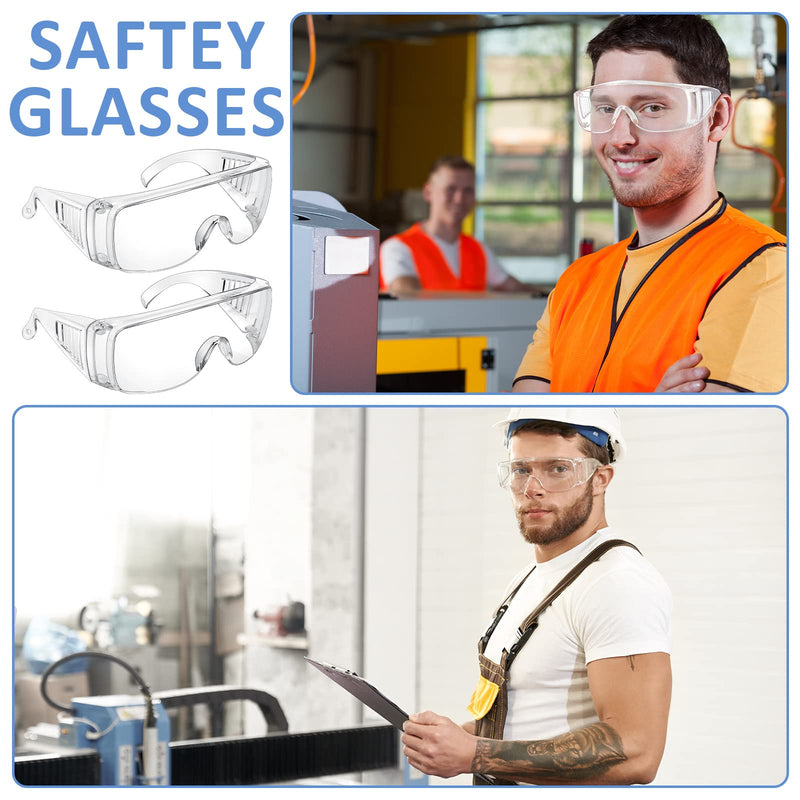 Queekay Safety Glasses over Eyeglasses Anti Dust Impact Scratch Safety Goggles for Men Women Nurses Workers Architect Lab 20