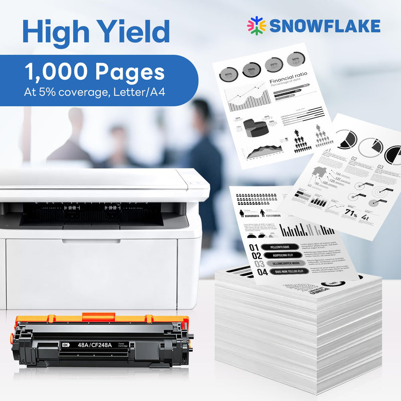 Snowflake 48A Toner Cartridge Compatible 48A CF248A Black Toner Cartridge Replacement for HP Pro M15a M15w M16a MFP M28a M28w M29a M29w Printer.