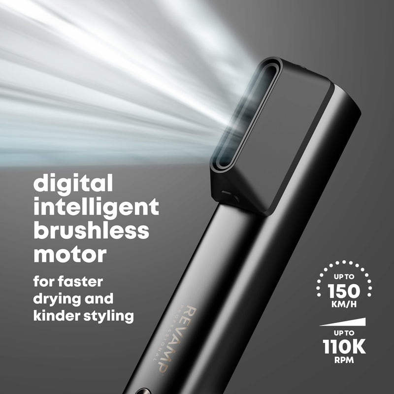 REVAMP HydroShine Air 3 in 1 Hot Air Styler - Hydro Ion, Compact | Pro Air Styler, Enhanced Hydration & Shine, Hair Dryer Brush, Styling Attachments, Ultra Lightweight