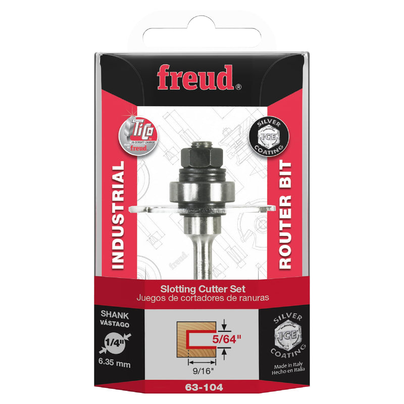 Freud 63-104: 9/16" Depth Slotting Cutter Set with 1/4" shank, 5/64" carbide height