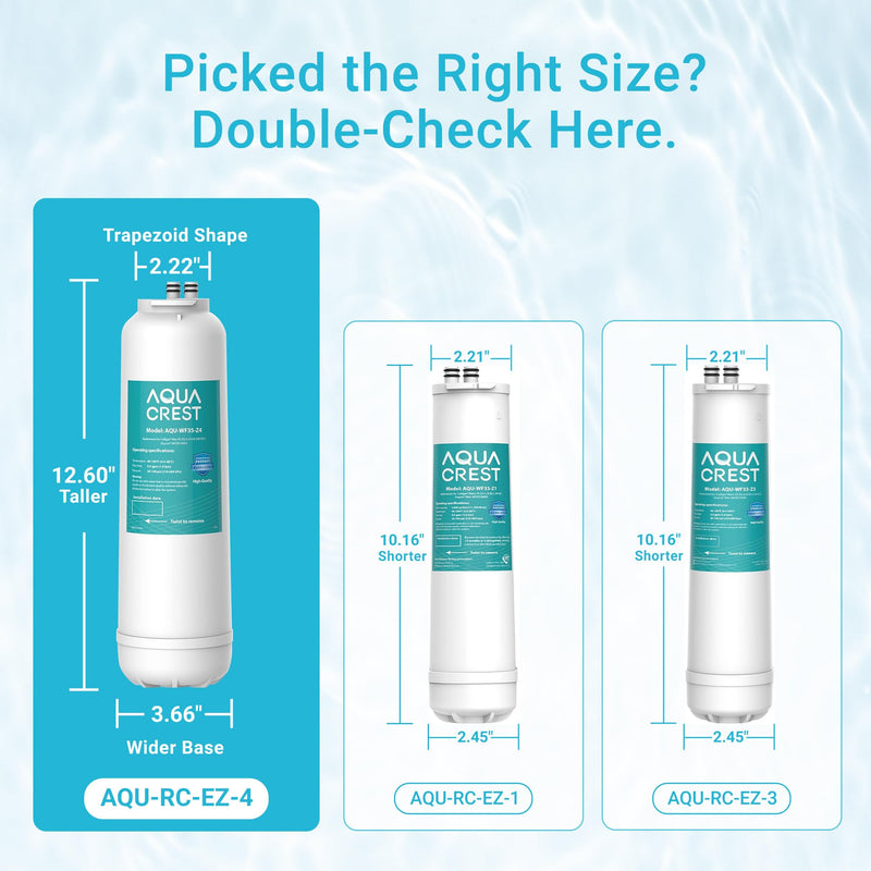 AQUA CREST RC EZ 4 Water Filter, Replacement for Culligan® RC-EZ-4, US-EZ-4, RC-EZ-3, DuPont® WFQTC30001, WFQTC70001, 3000QT Filter, 2K Gallons 1