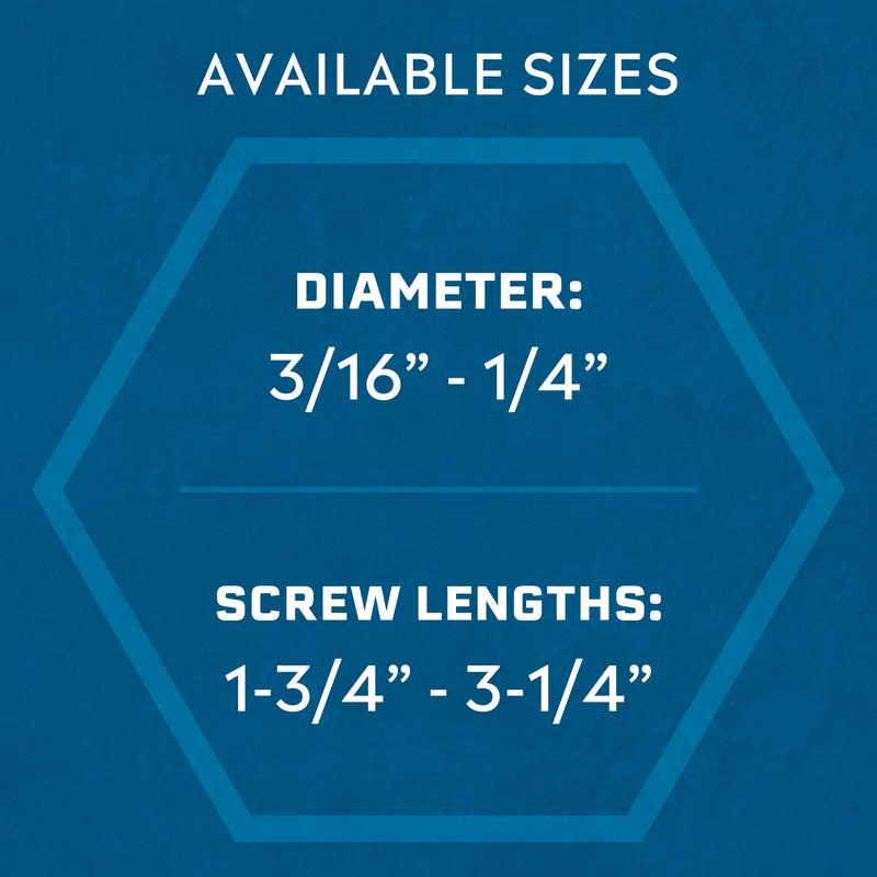 Tapcon 1/4 x 2-1/4 Inch Black Hex Head Concrete Anchors,75 PCS, Corrosion Resistant Climaseal™ Coating, Heavy-Duty Concrete and Masonry Screws, Superior Holding Strength, Drill Bit Included 1/4" x 2-1/4" Black-Hex Head 75