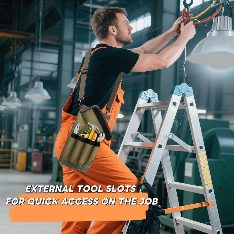 Tool Bag Roll Up Portable Tool Roll Organizer-Gifts Dad Roll-Up Tool Bag Pockets for Wrenches, Sockets & Hand Tools for Mechanics & Electricians Handyman Khaki
