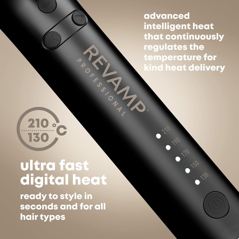 REVAMP Auto Revolve Soft Curl - Automatic Rotating Hair Curler, Ceramic | Curling Iron Tong, Extra-Long Barrel, Long Hair, Tangle Free, Left & Right Hand Rotation