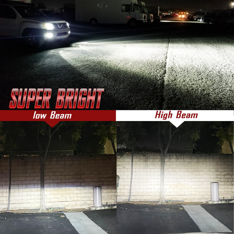 For 2008 2009 2010 Toyota Highlander,High Low Beam Fog Lights Bulbs Combo Pack, 6000K White Plug-and-Play Super Bright Light Bulbs, Pack of 4