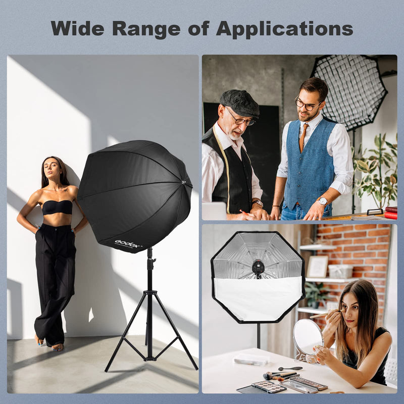 Godox 47.3" / 120cm Octagon Umbrella SoftBox with Carrying Bag Portable Octabox for Studio Photography Flash Speed Light 47.3in