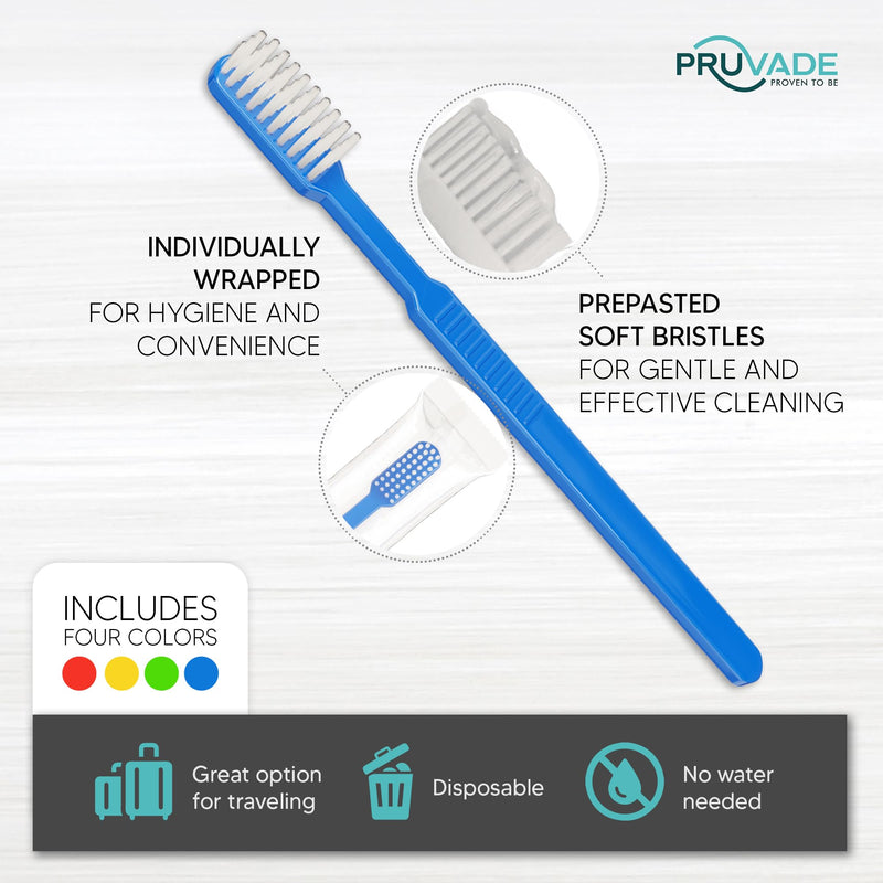 144 Pack Disposable Toothbrushes with Toothpaste, Built in - Prepasted Toothbrushes Individually Wrapped |Single Use Waterless Tooth Brush with Soft Bristles for Hotel, Camping, Travel Mint 144