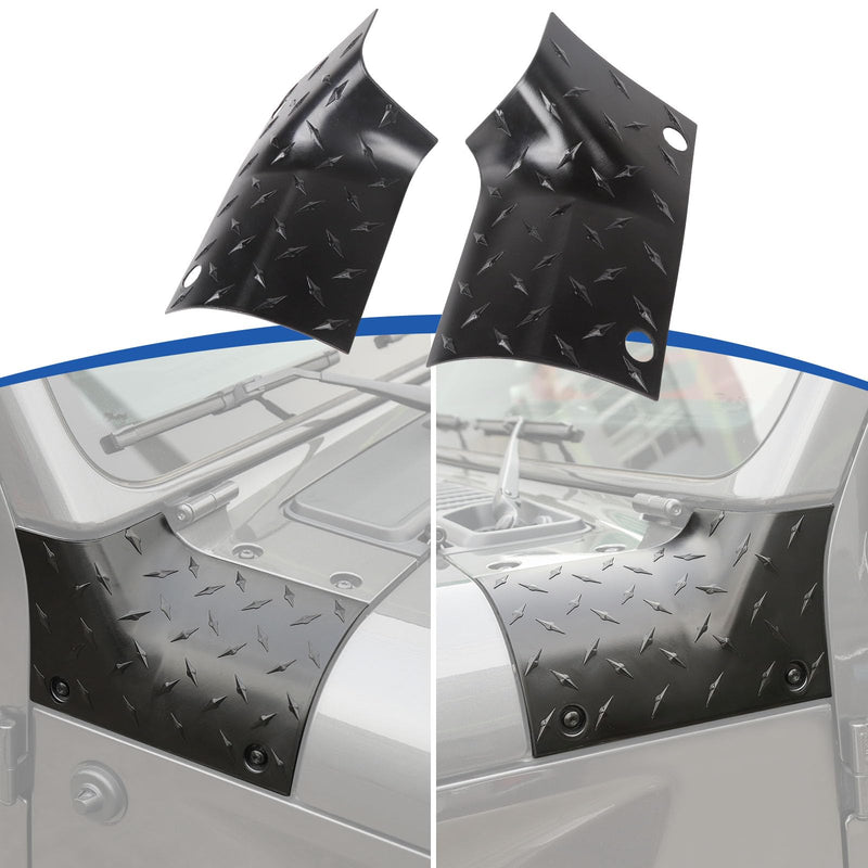 RT-TCZ for Wrangler JL Hood Cowl Cover, Body Armor for Jeep Wrangler JL JLU Gladiator JT 2018 2019 2020 2021 2022 2023 2024 Black Exterior Accessories 2pcs Black Pointer