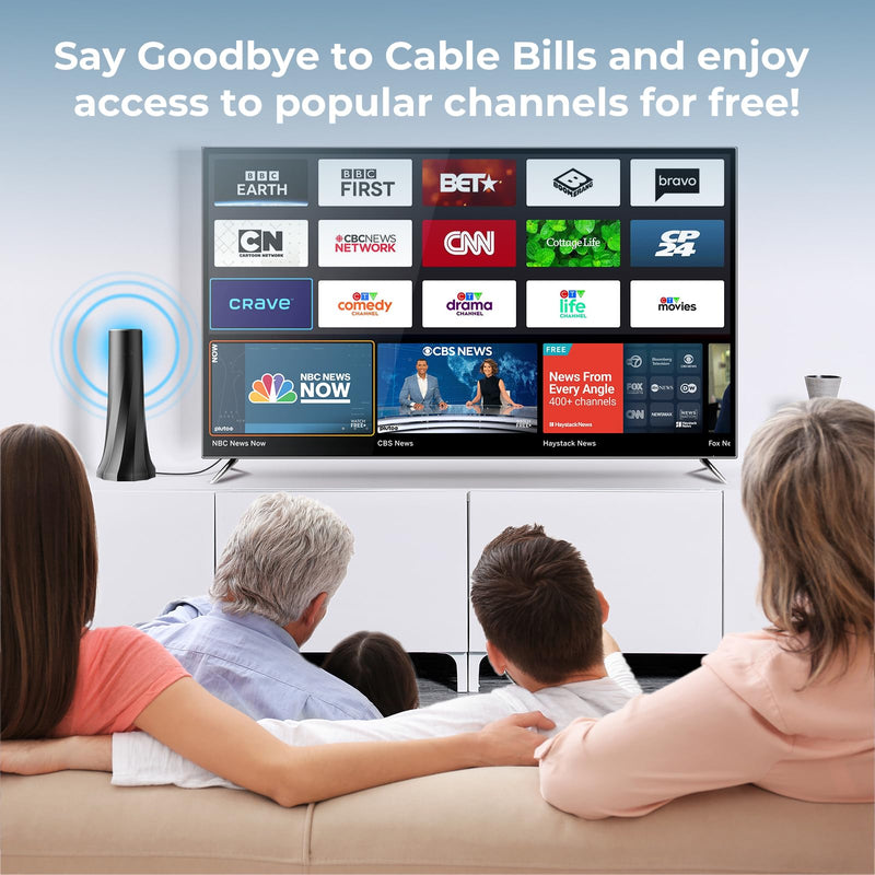 2026 Upgraded TV Antenna for Smart TV, Digital Antenna for Local Channels, 3200+ Miles Range TV Antenna Indoor with 360° Signal Strongest Booster, Supports 1080P 4K 8K Reception HD 16.45FT Cable