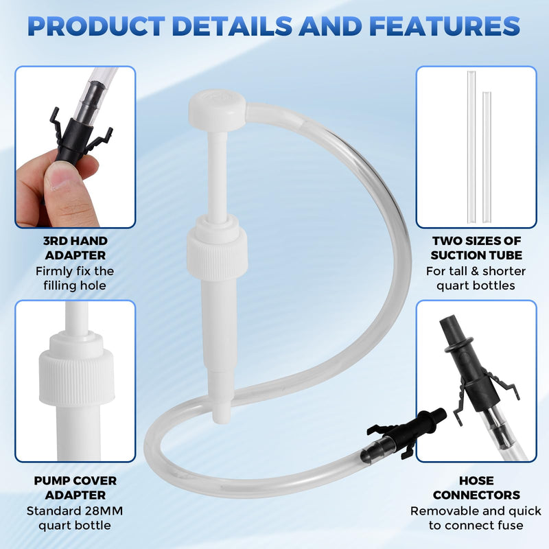 Fluid Pump for Standard Quart Bottles - 10cc Per Pump Stroke， Transmission Fluid Pump with 3rd Hand Adapter，differential fluid pump Transmission Fluid 2025 upgraded model with strong suction power