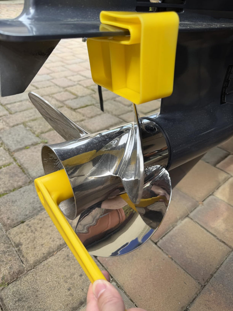 Floating Marine Boat Prop 1-1/16" Polymer Propeller Wrench & Prop Stop Propeller Stop Fit Mercury/Mercruiser/OMC,for All Outboard & Stern Drive Applications,Light-Weight, Rustproof Plastic,Yellow Yellow Kit