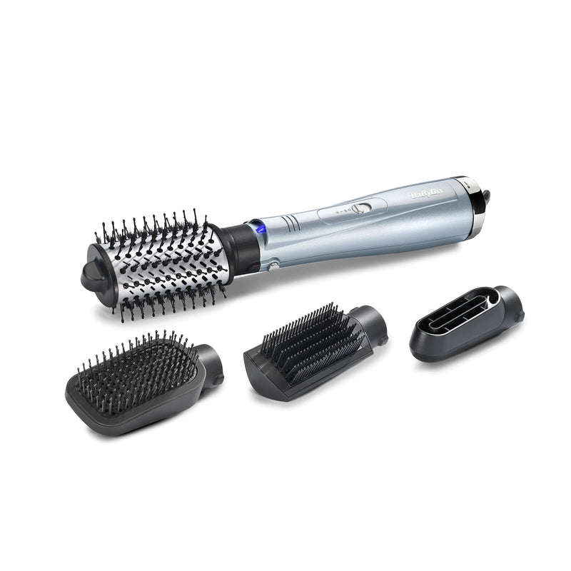 BaByliss Hydro-Fusion 4-in-1 Hair Dryer Brush, 1000W, Air Styler, Dry, Smooth, Volume & Ceramic Curling Wand Pro, Flawless Curls, 13-25 mm conical Barrel, wrap Control, Variable Heat