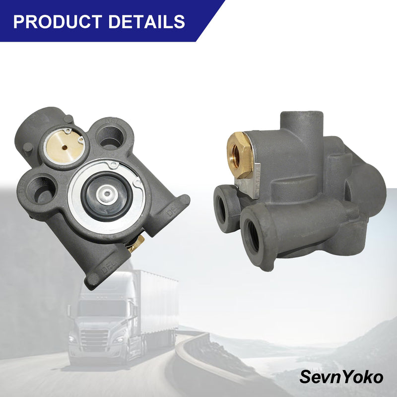 51301 Air Brake Emergency Relay Valve Compatible with Tramec Trailer Emergency Valve - 1/4" Supply & Control Ports - TEV Spring Brake Control, Anti-Lock, Corrosion Resistant