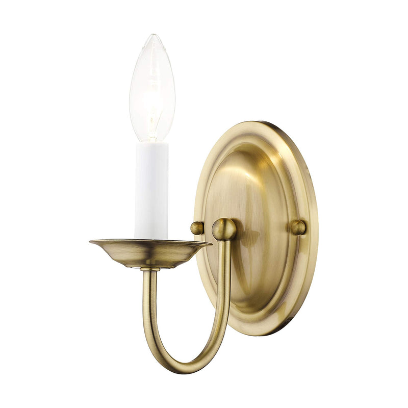 Livex Lighting 4151-01 Wall Sconce with No Shades, Antique Brass, 4.25"W x 7"H