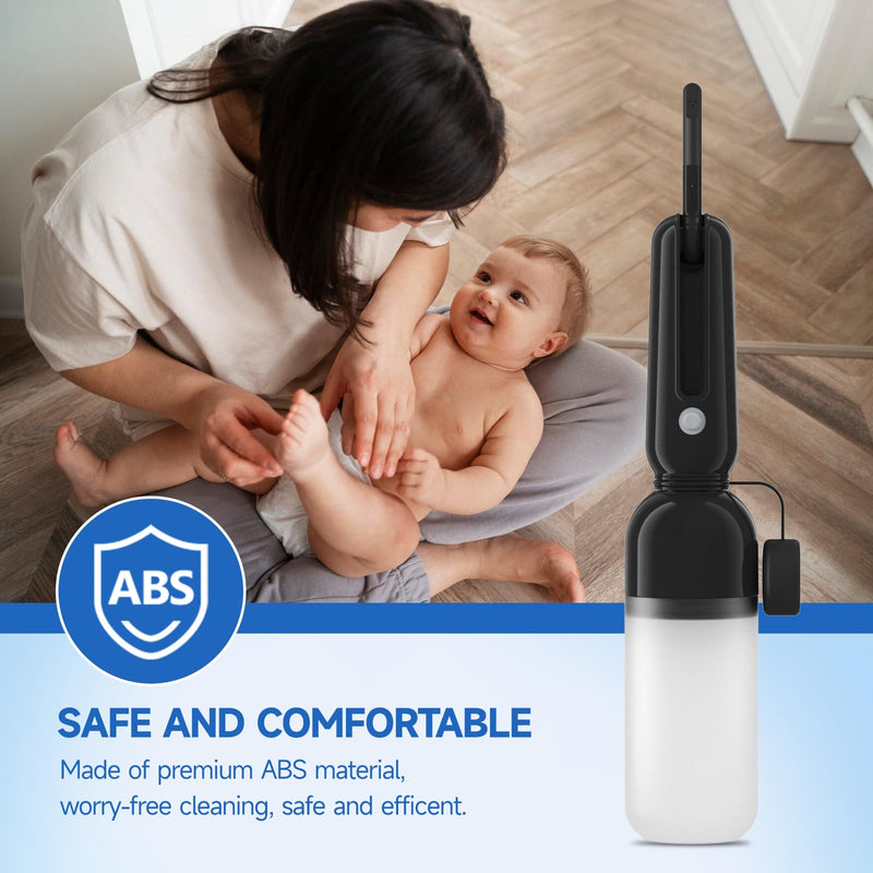 Morfone Portable Bidet for Travel, High Pressure Electric Handheld Sprayer 350ML with Dual Spray Modes, USB-C Rechargeable Waterproof Travel Bidet for Women, Men, Postpartum, Personal Hygiene(Black) Black