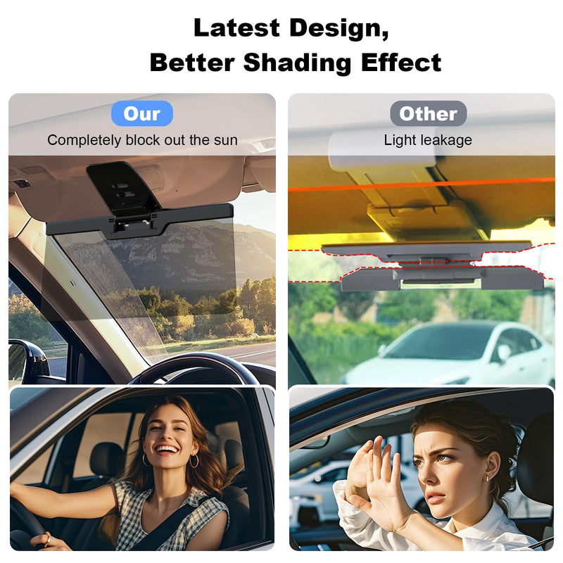 Sun Visor Extender for Car, Enhanced UV400 Anti-Glare, Adjustable Mount with PC Lens, Universal Car Anti-UV Polarized Sun Visor Extender Attachment, Anti-Snow Blind, Ensure Safe Driving