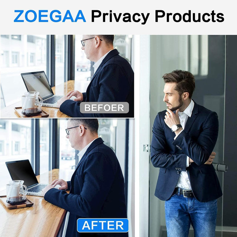 ZOEGAA 14 Inch Laptop Privacy Screen Filter, for 16:10 Widescreen Monitors -Dell HP Acer Samsung Lenovo ASUS Toshiba, Removable Privacy Screen Anti-Peeping, Anti Blue Light Blocking and Anti Glare 14 in (16:10) privacy screen