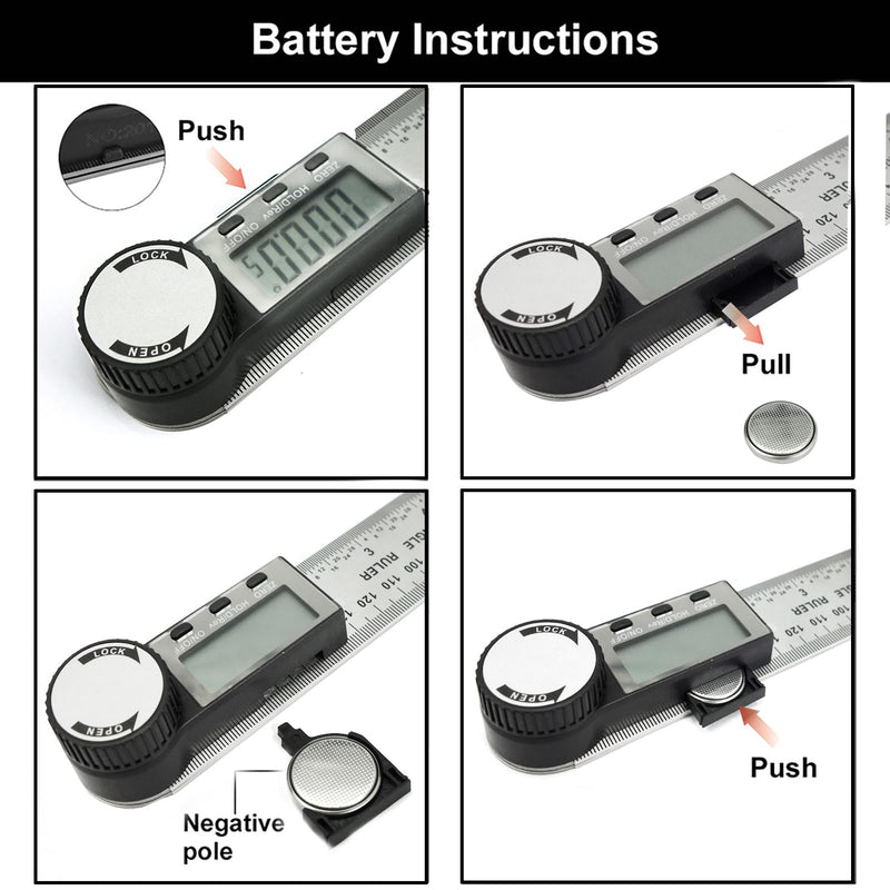 Digital Angle Finder, 2 in 1 Digital Angle Gauge 7 inch/200mm Stainless steel tool kit for Carpenter/Woodworking/DIY Tools onesize Silvery