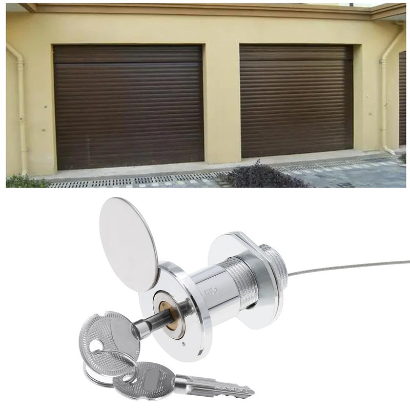 Emergency Garage Door Lock with Steel Wire and 2 Keys for Roller Shutter Doors and Garage Doors Lock Replacement Copper