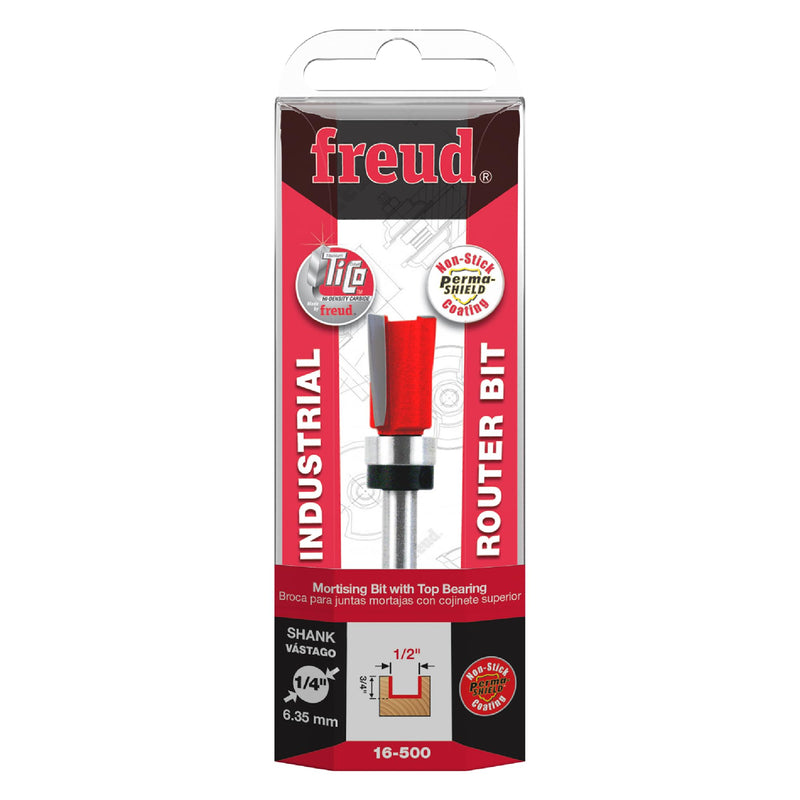 Freud 16-500: 1/2" (dia.) Mortising Bit with 1/4" shank, 3/4" carbide height
