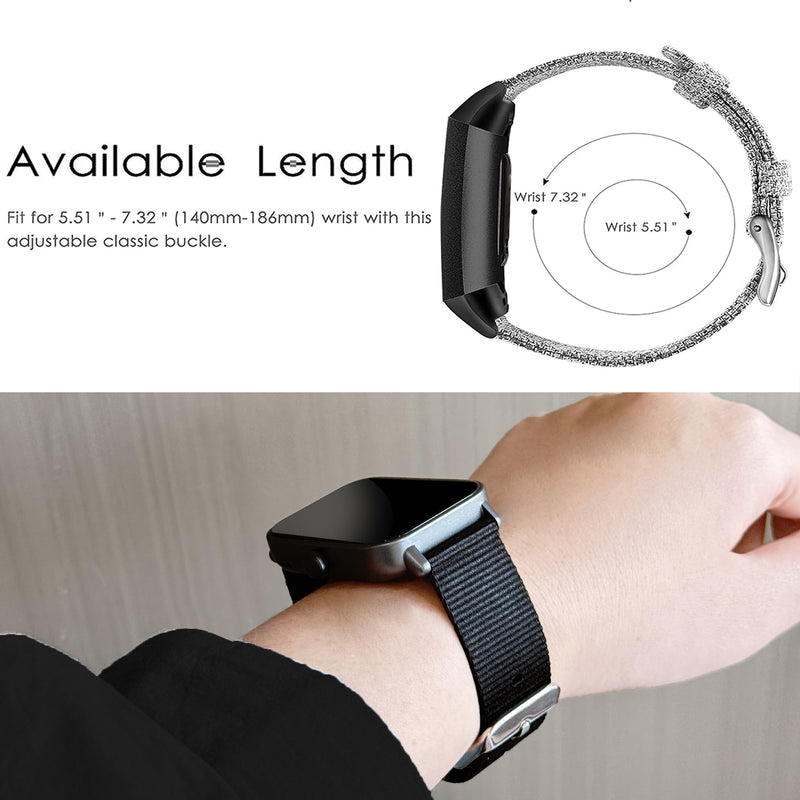 Lamshaw Compatible for WITHit Giga Smartwatch Bands, Breathable Nylon Woven Fabric Replacement AccessoryCompatible for WITHit Giga, Deca Smartwatch Black 22mm size band