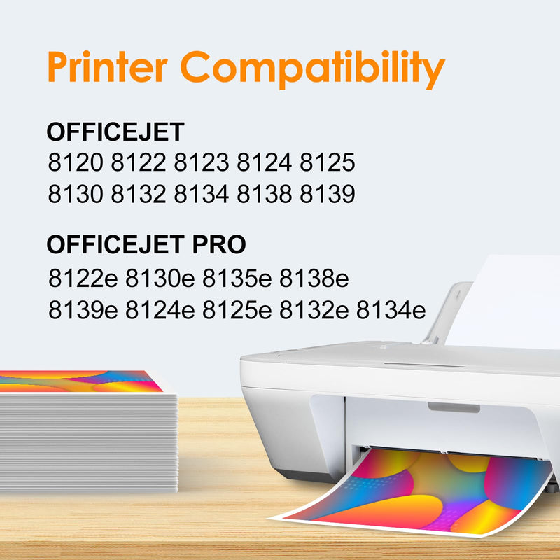 923 Ink Cartridges Combo Pack Replacement for HP 923 Ink Cartridge | Work for OfficeJet 8120 8122e 8123 OfficeJet Pro 8130 8135e 8138e 8139e Printer Without Chip (4 Pack)