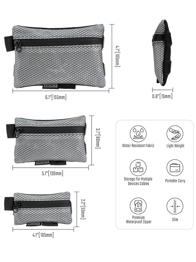 TACTICAL_GEEK Storage A5 EDC Storage Pouch Set, Multi-Purpose Molle EDC Gadget Pouch, Multi-Functional Utility Small Tool Pocket,Luggage Organiser Divider Small Pouch Organizer for Daily Carry(Black) Black