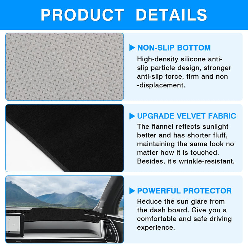 Autorder Dashboard Cover Mat for Kia Sorento 2021-2025 2026 Accessories Dash Cover Upgrade Flannel Dash Mat Sunshade Glare UV Rays Protector(Only fit for12.3-inch Navigation) 2021-2026 Kia Sorento fit for 12.3-inch Screen