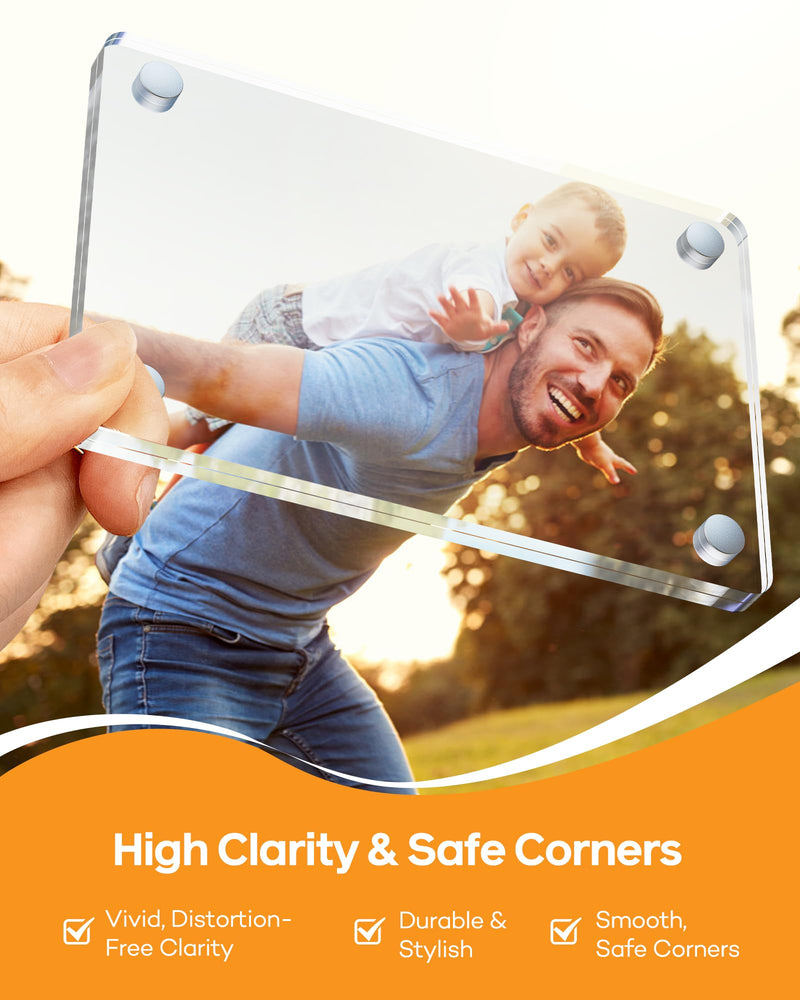2Pcs Car Picture Holder for Sun Visor – Magnetic 2.36"x3.5" Car Visor Photo Clip, Horizontal & Vertical Photo Display, Wallet-Size Clear Acrylic Car Picture Frame Perfect for Polaroid Go and Instax Mini 2.3"x3.5"