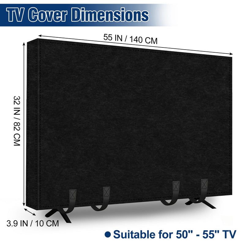 50"–55" TV Moving Cover, Thick Felt Dust Anti-Scratch | TV Screen Cover with Bottom Strap for TV Moving, Home Renovation & Pet Scratch or Other Furniture 50"-55"