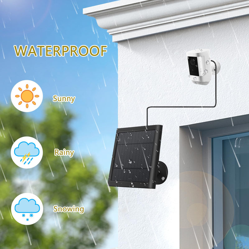 Solar Panel Outdoor for Ring Cameras With 10ft/3m Cable, 1-Pack, Compatible With Spotlight Cam Plus/Pro, Ring Stick Up Cam/Pro Battery, Spotlight Battery Dark Black